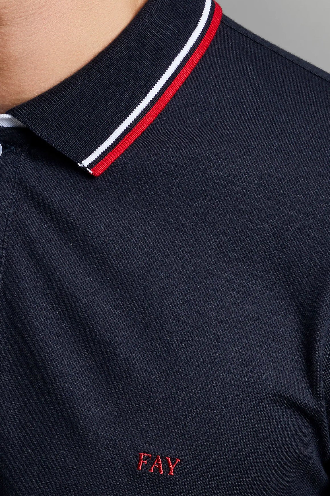  Fay Polo Pique' Navy Uomo - 3