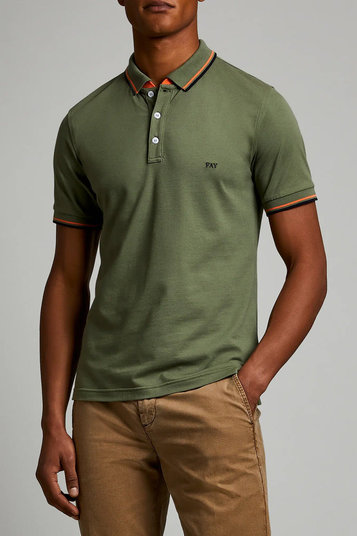  Fay Polo Pique' Militare Uomo - 1