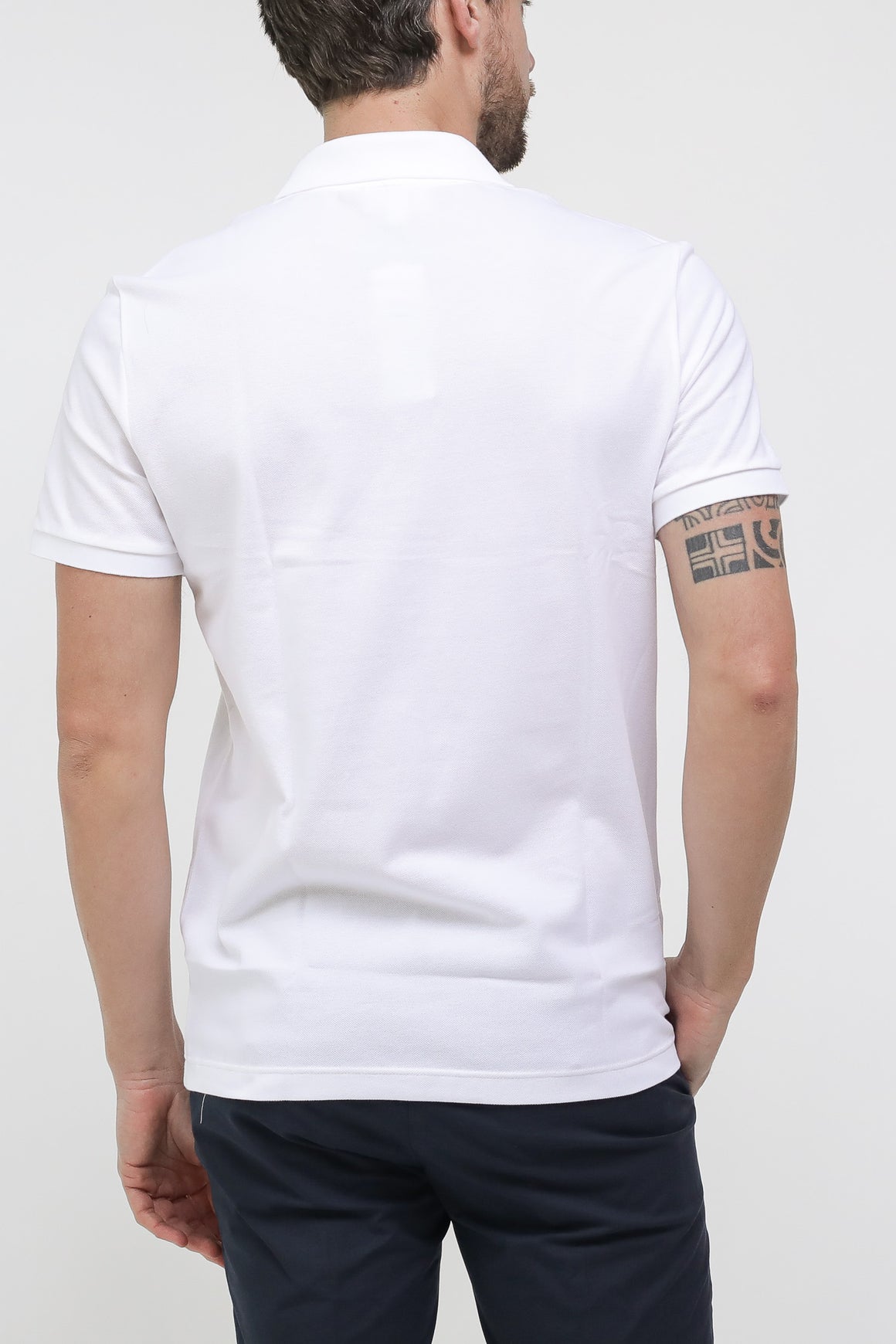  Lacoste Polo Slim Pique' White Uomo - 3