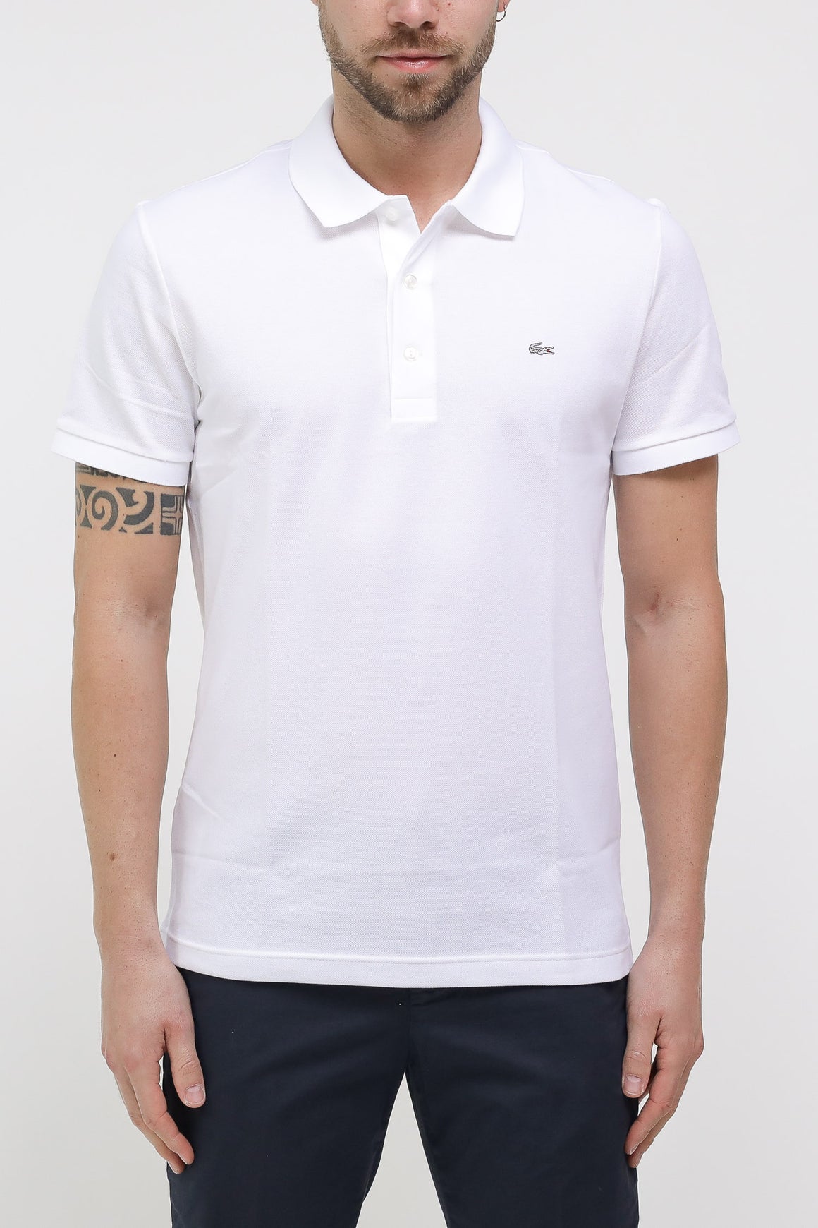  Lacoste Polo Slim Pique' White Uomo - 1