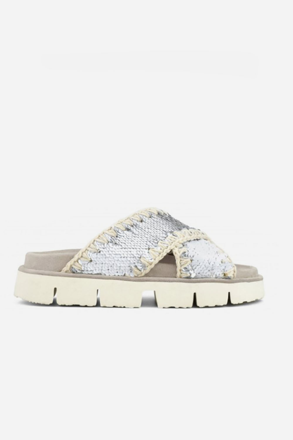  Mou Bio Sandals Sequins Silver Woman - 1