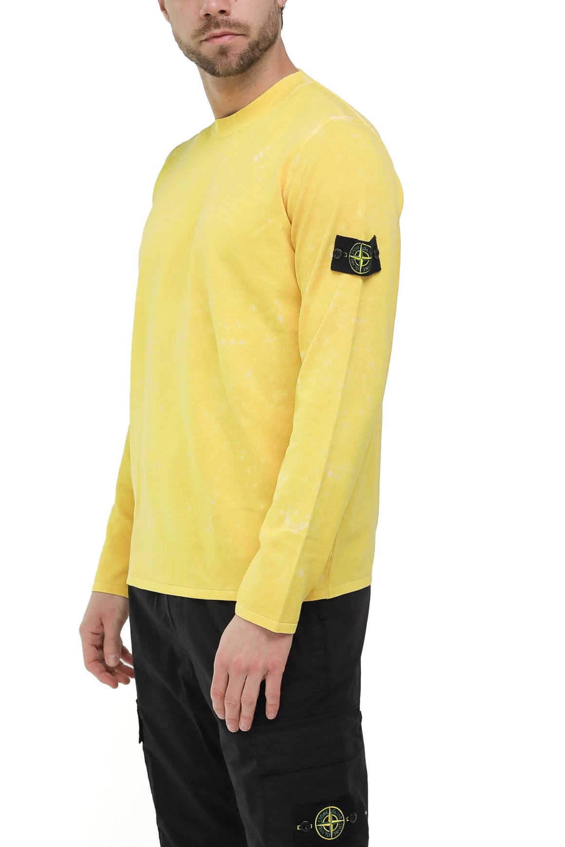  Stone Island Maglia Off Dye Giallo Uomo - 2