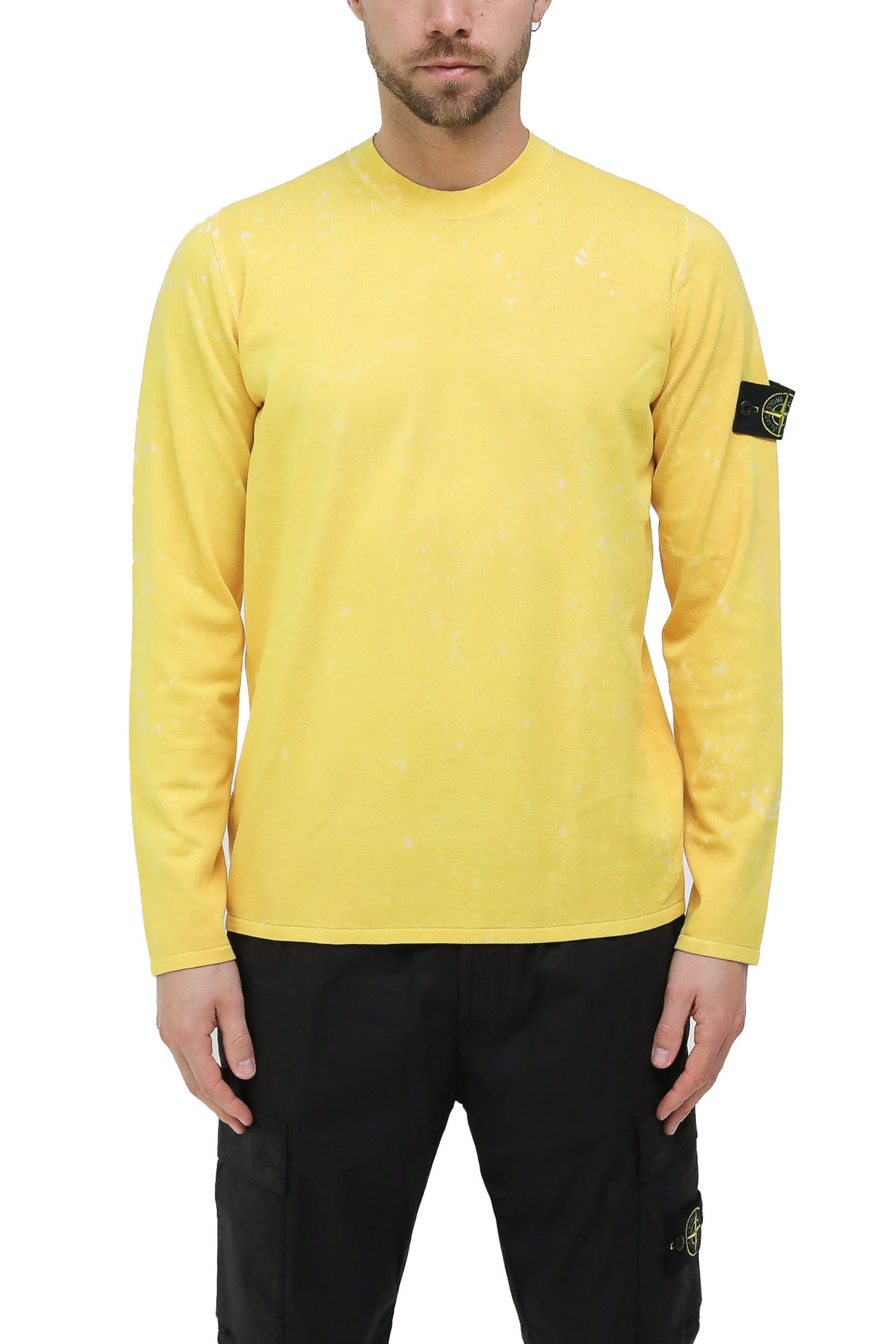  Stone Island Maglia Off Dye Giallo Uomo - 3