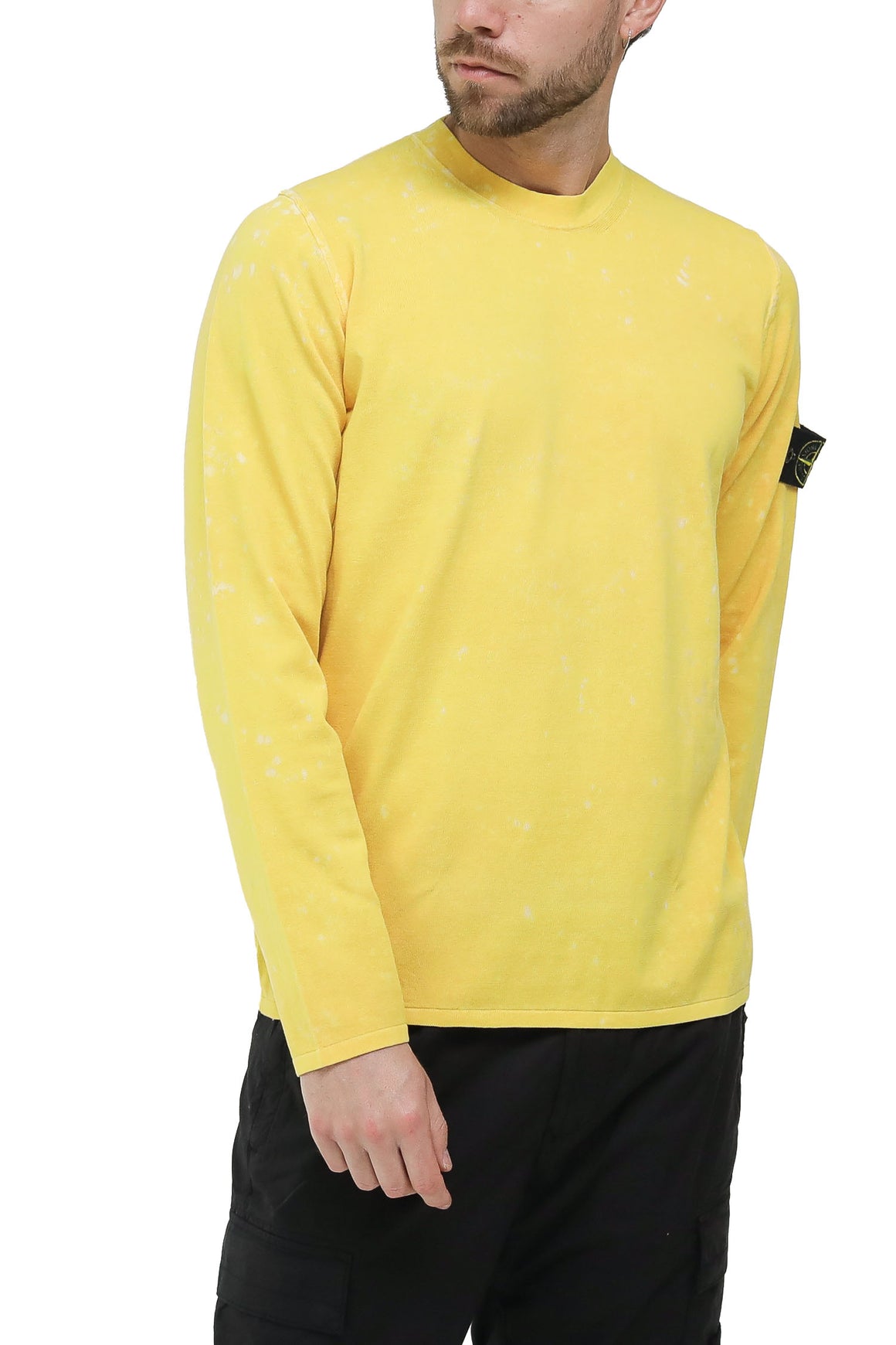  Stone Island Maglia Off Dye Giallo Uomo - 4