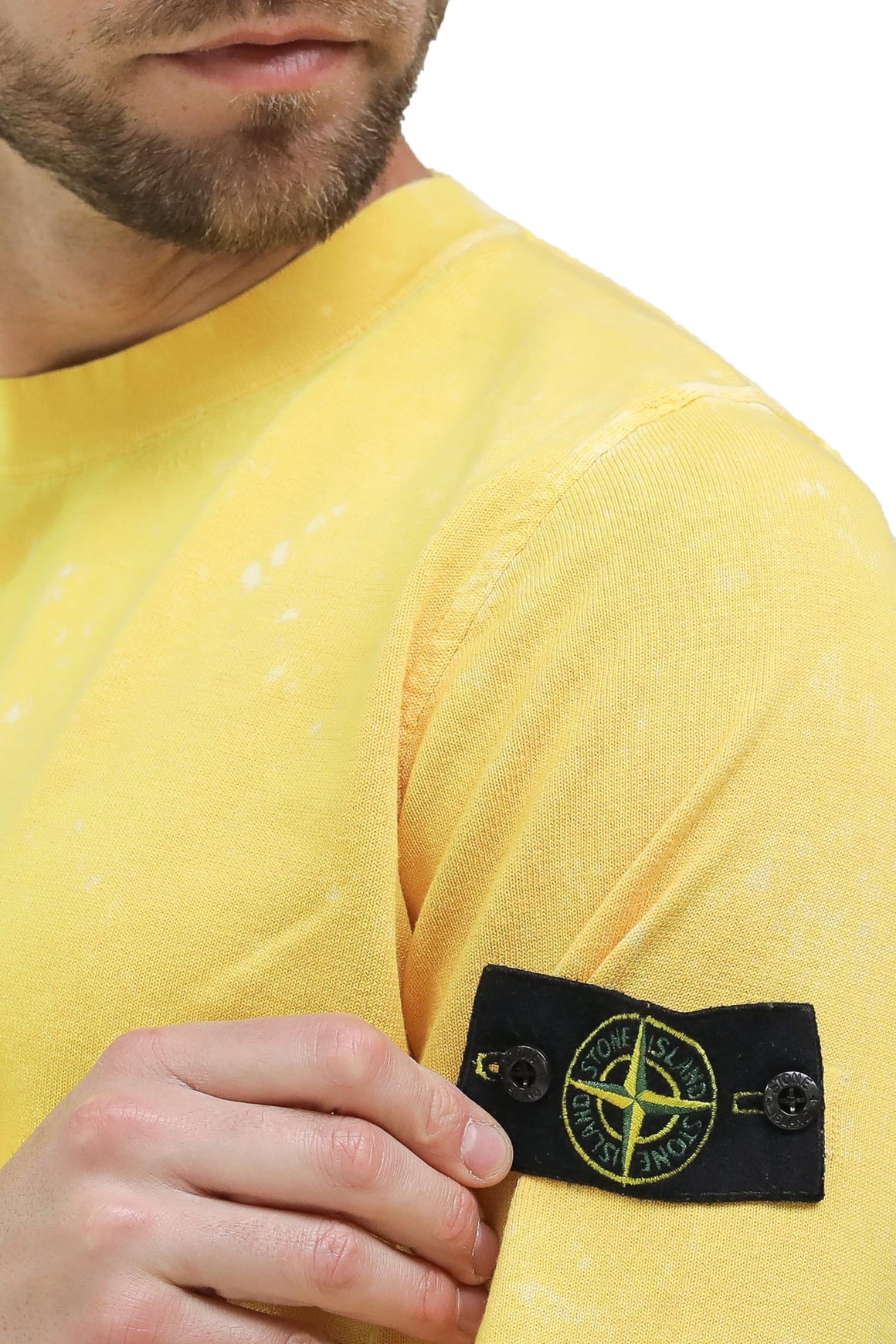  Stone Island Maglia Off Dye Giallo Uomo - 5