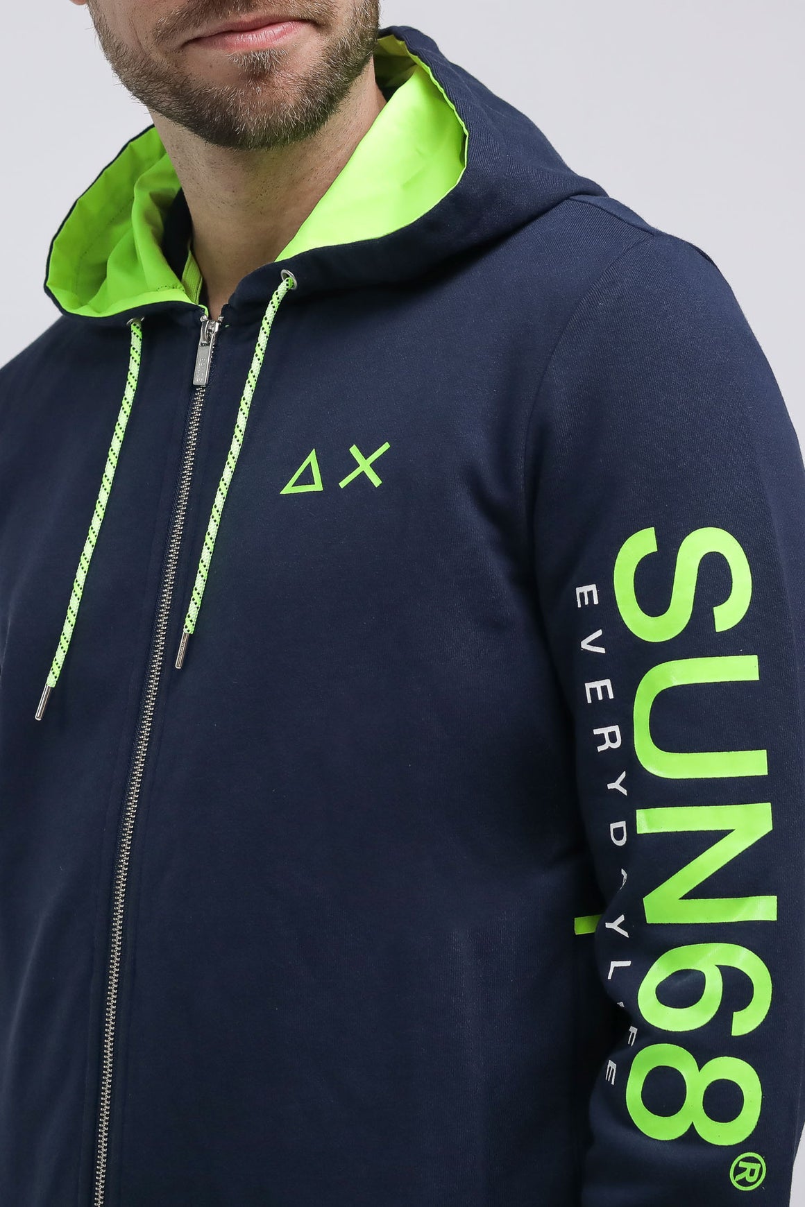  Sun 68 Sun68 Hoodie Zip Navy Uomo - 4