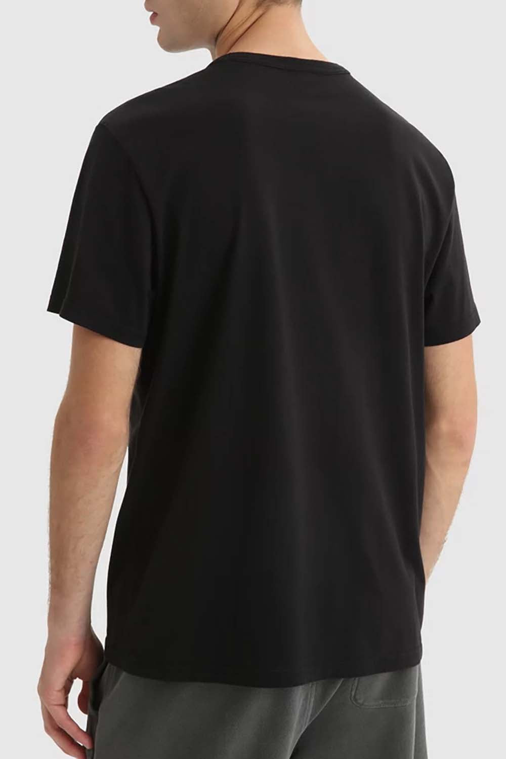  Woolrich Sheep Logo T-shirt Black Uomo - 2