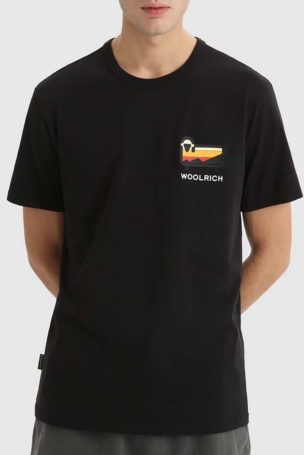  Woolrich Sheep Logo T-shirt Black Uomo - 1