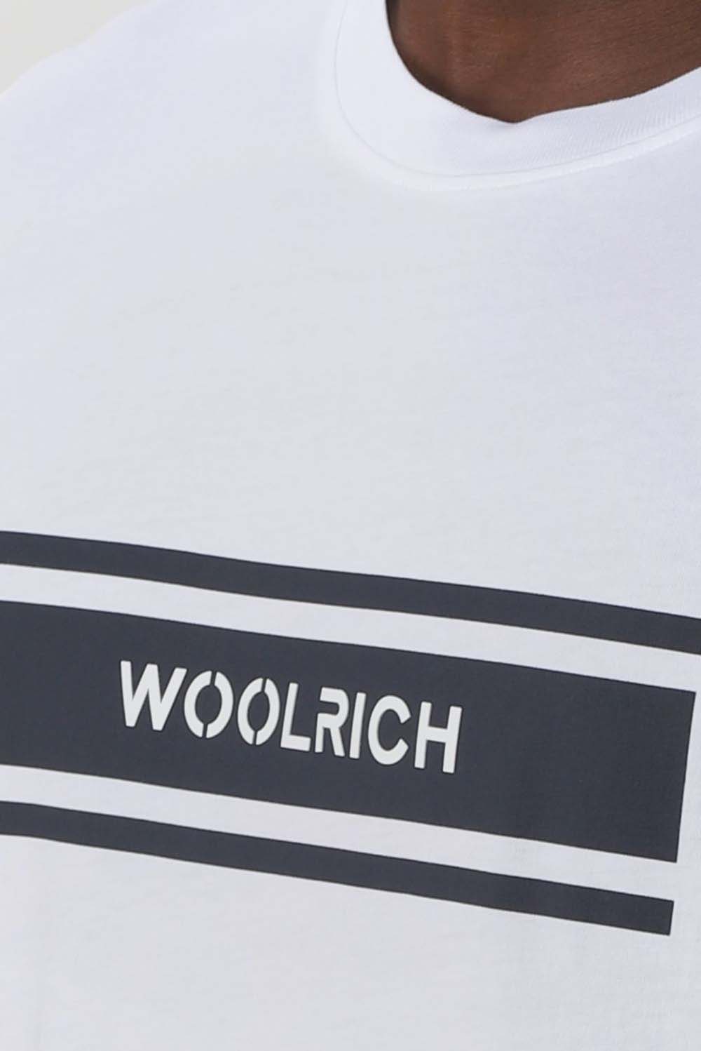  Woolrich Maglietta Logo Bright White Uomo - 3