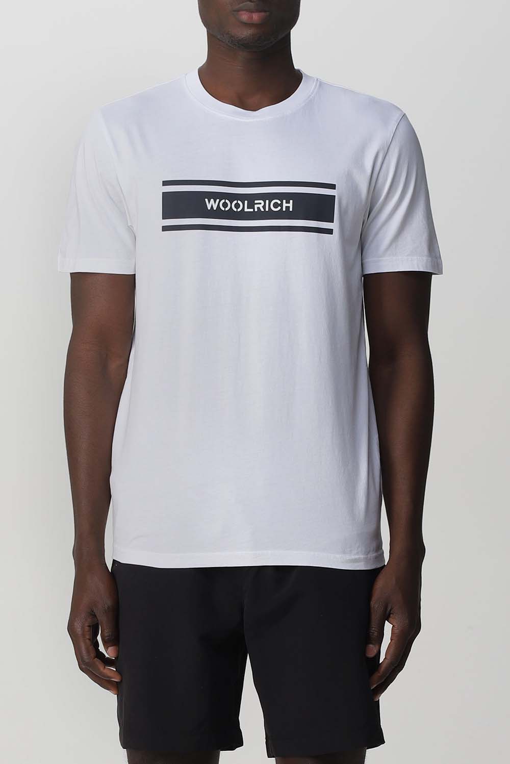  Woolrich Logo T-shirt Bright White Uomo - 1