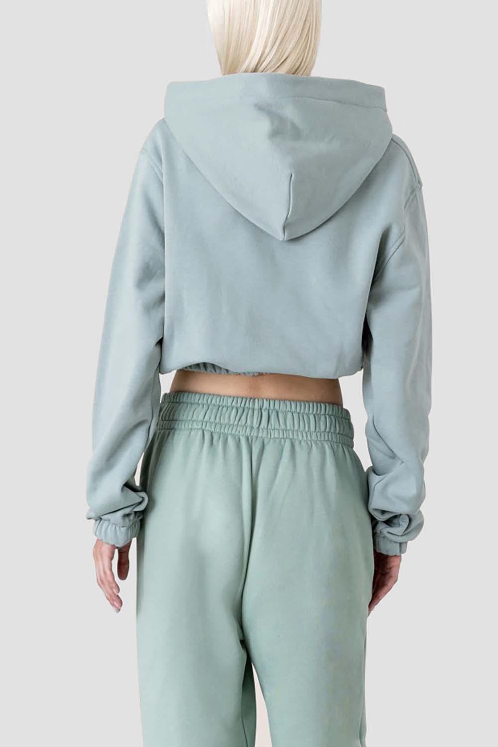  Hinnominate Short Crew Neck Sweatshirt Verde Salvia Woman - 3