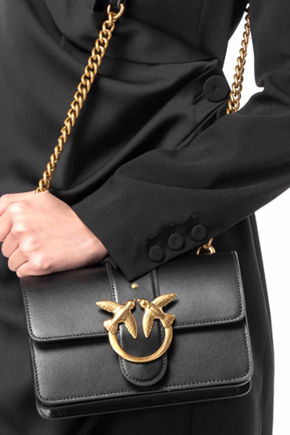 Pinko Love One Classic Mini Nero Oro Woman - 5