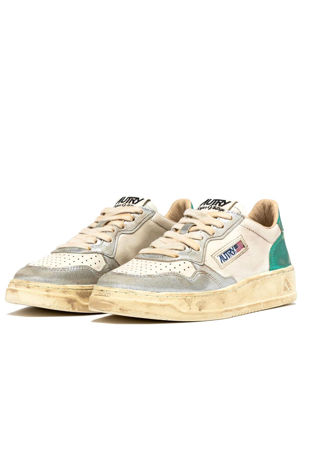  Autry Sneakers Medalist Low Vintage Silver Aqua Woman - 2