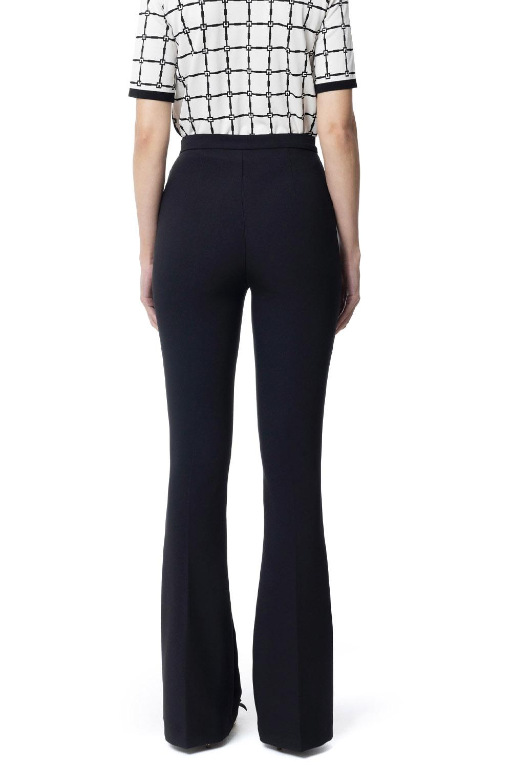  Elisabetta Franchi Pantaloni A Zampa Nero Woman - 3