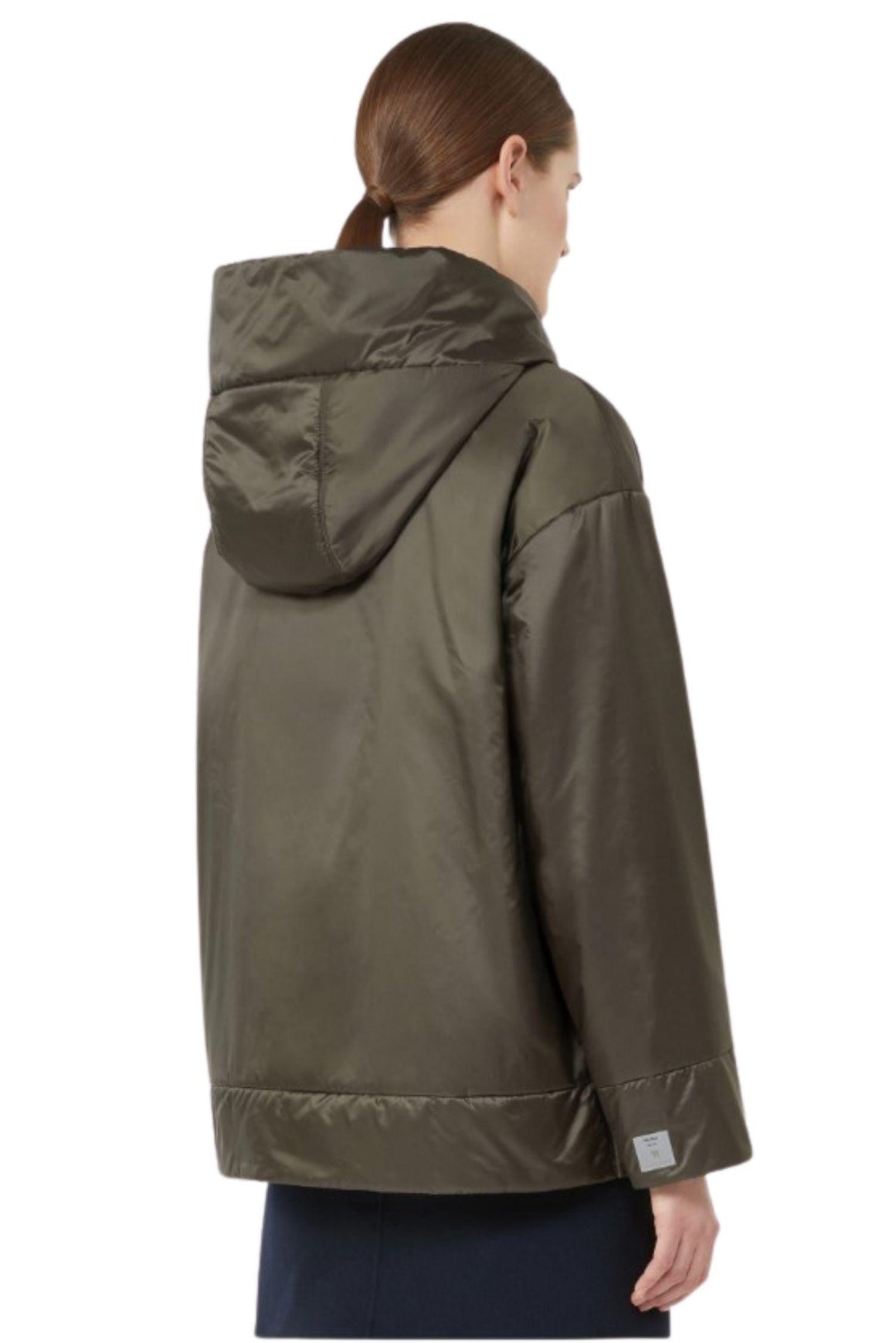  Max Mara Giacca Imbottita Antigoccia Con Cappuccio Colore Cachi Woman - 3
