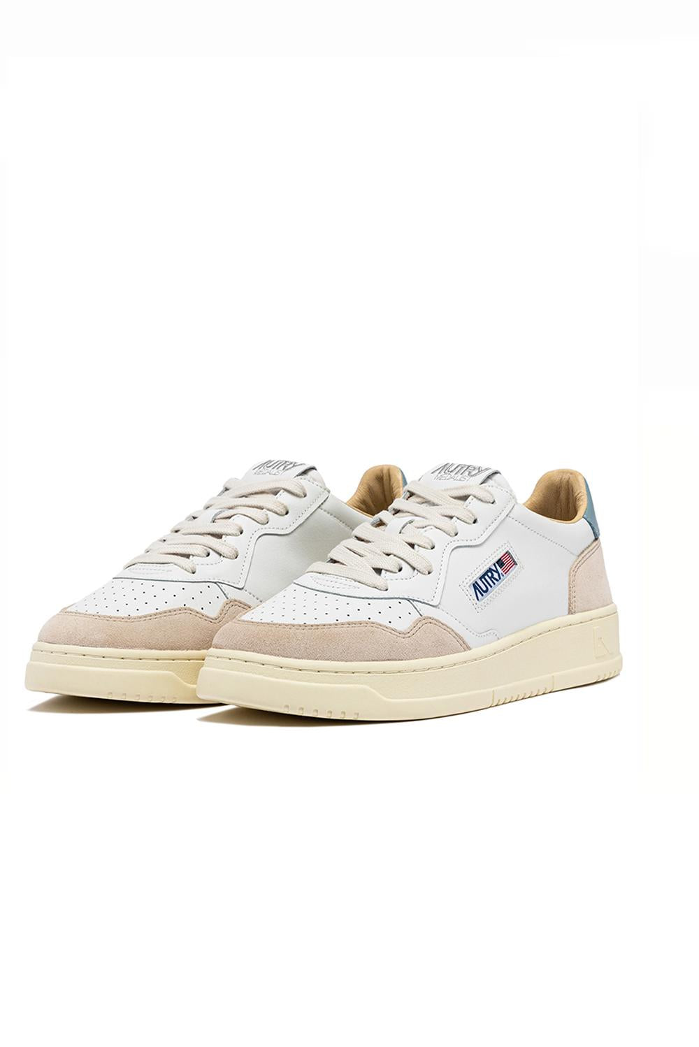  Autry Sneakers Medalist Low Suede Wht Slv Blue Uomo - 2