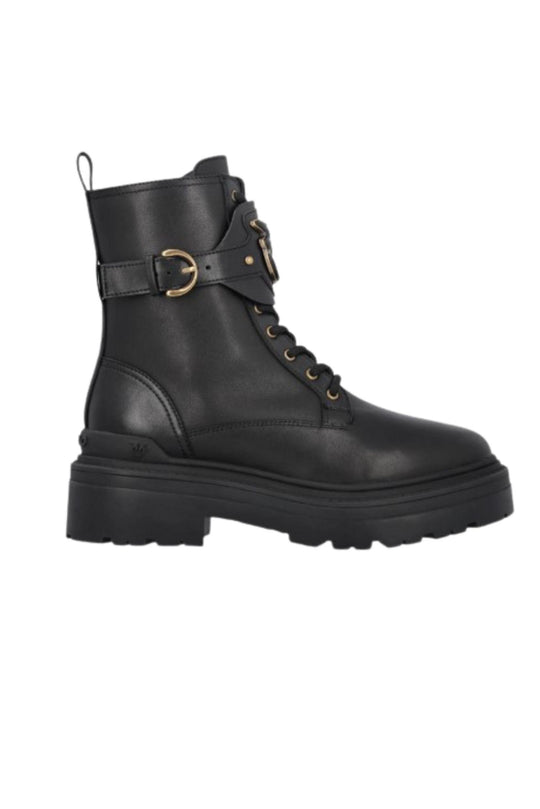 Anfibi colore nero con cinturino logato