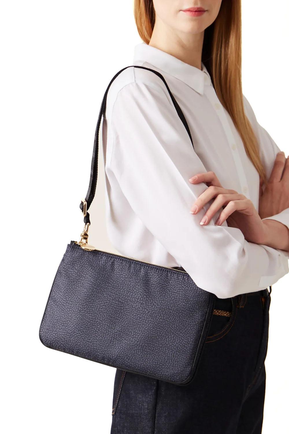  Borbonese Eco Line Tracolla Small Nero Woman - 3