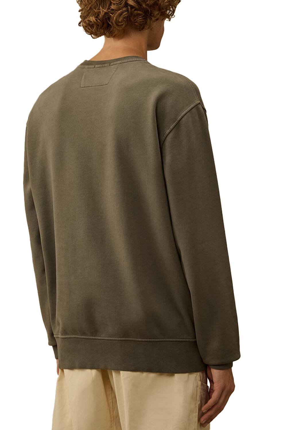  Cp Company Fleece Crewneck Gunmetal Uomo - 3