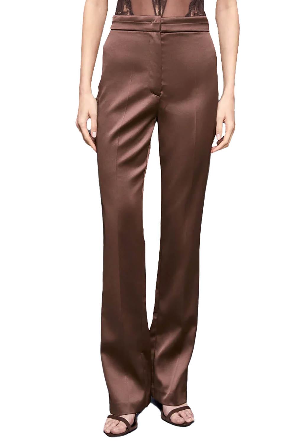  Patrizia Pepe Pantaloni In Raso Sensual Brown Woman - 5