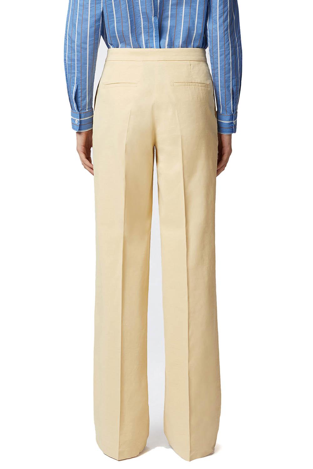  Pinko Pantaloni Lino Stretch Giallo Canna Woman - 3