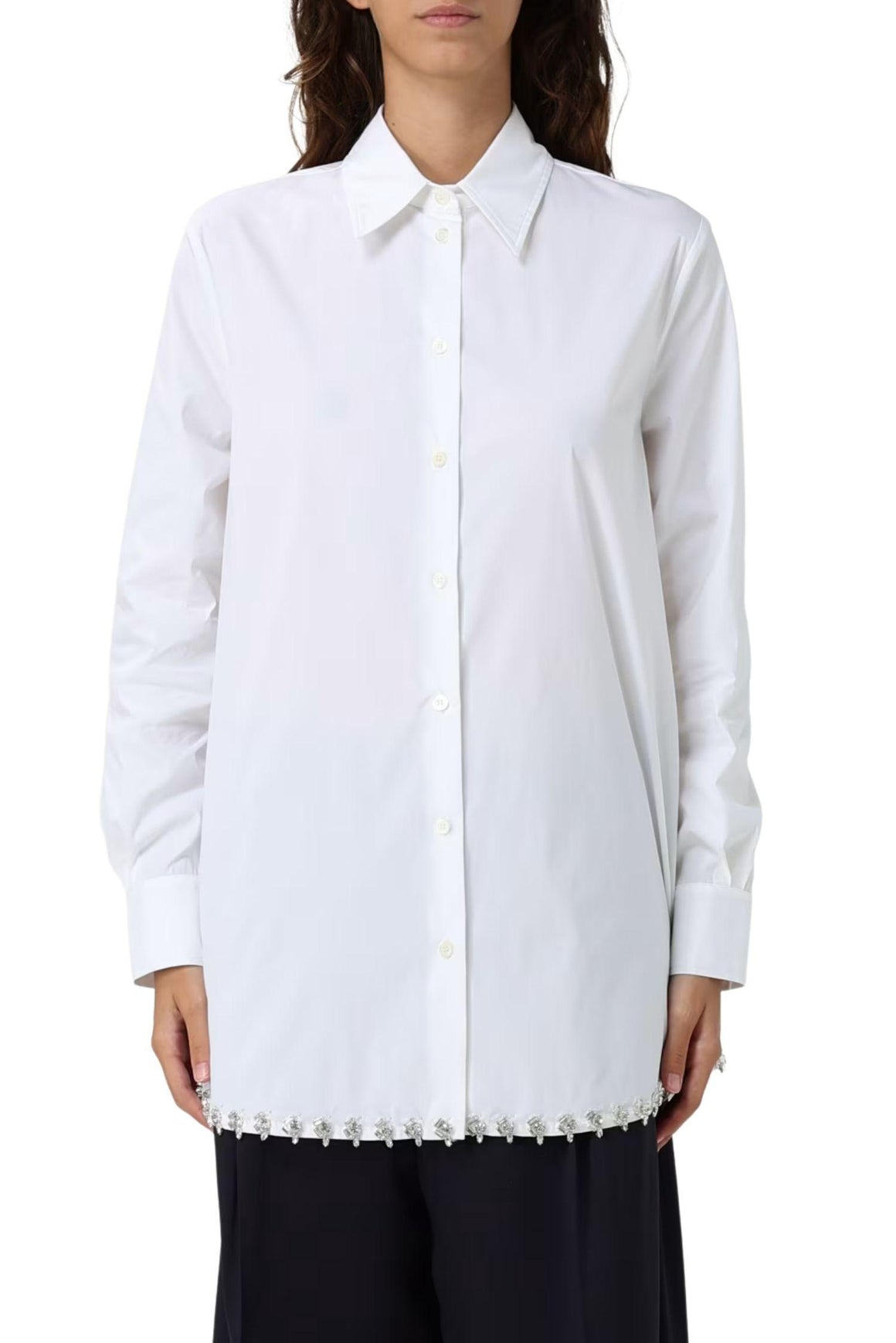  Semicouture Camicia In Cotone Con Applicazioni Bianco Woman - 2