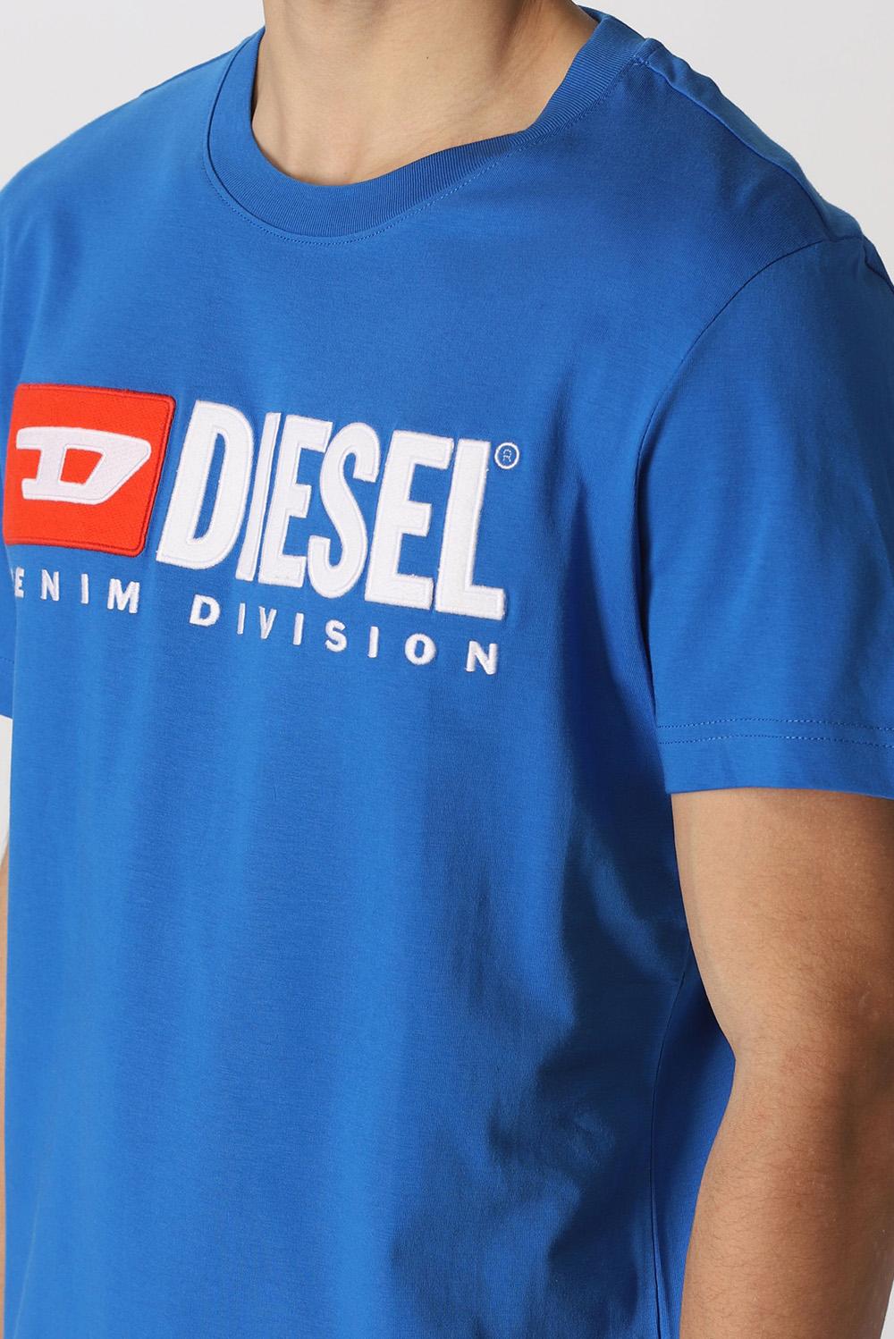  Diesel T-shirt In Cotone Bluette Uomo - 4