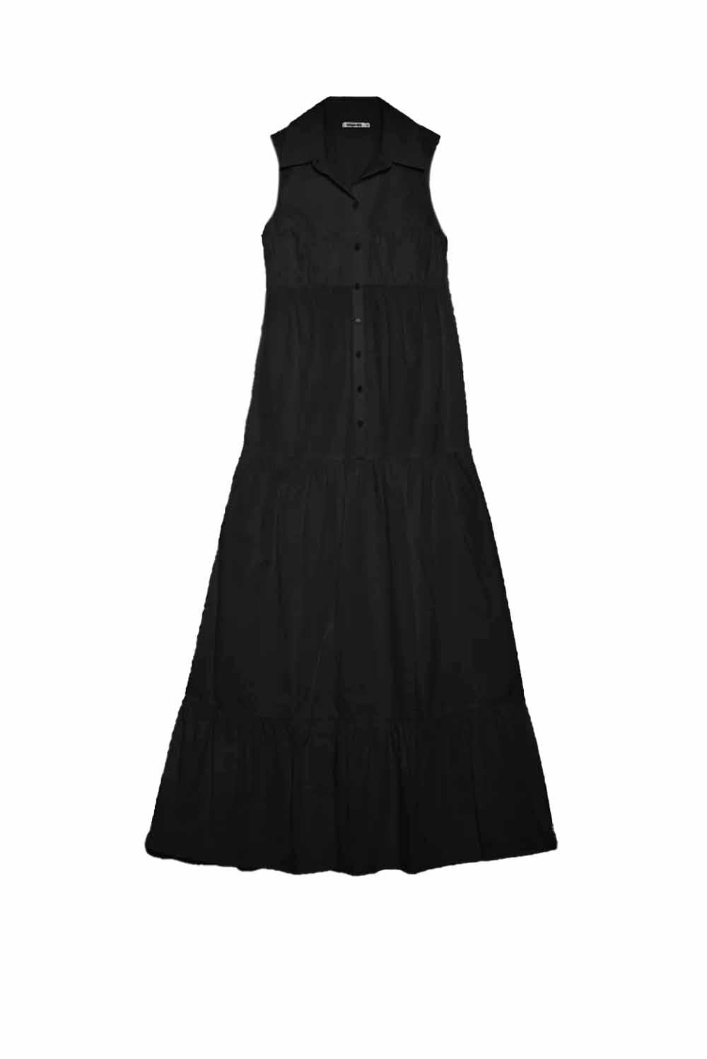  Patrizia Pepe Abito Lungo Chemisier Nero Woman - 1