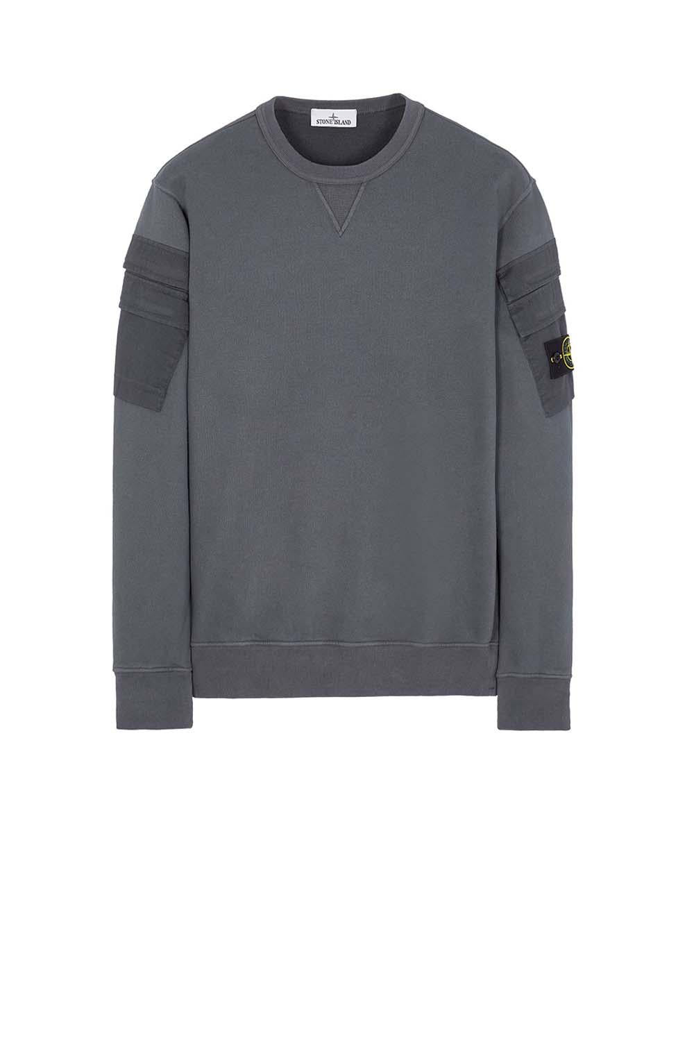  Stone Island Felpa Girocollo Grey Uomo - 1