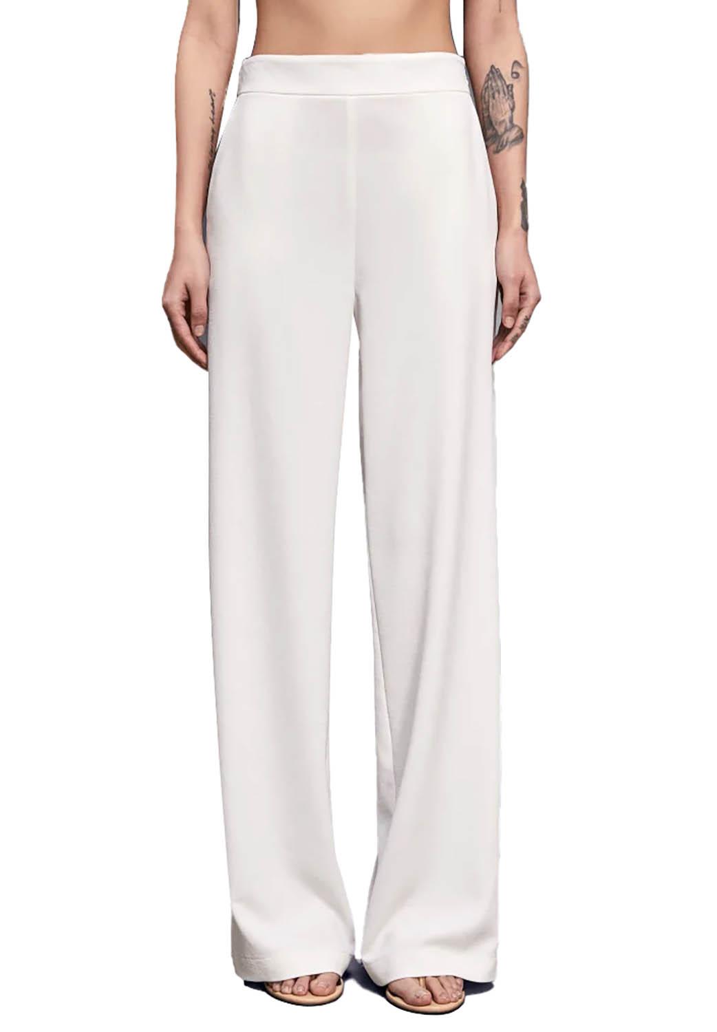  Patrizia Pepe Pantaloni In Crêpe Bianco Woman - 5