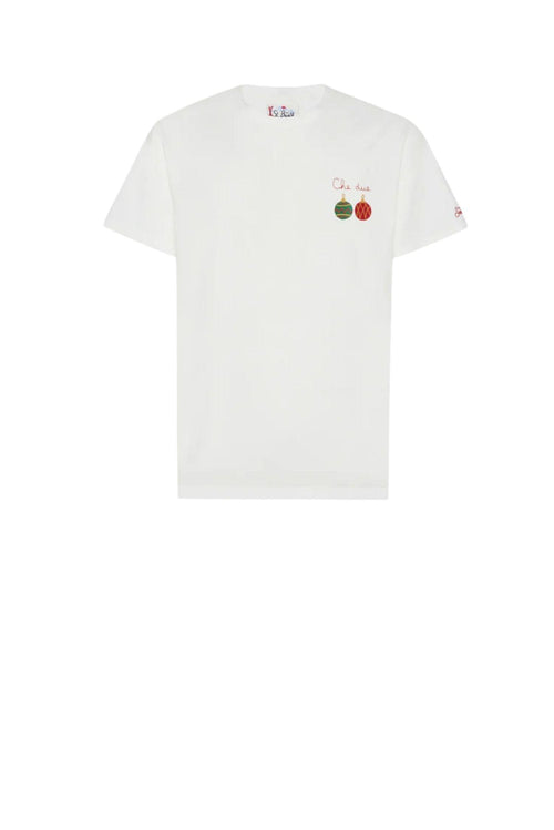  Mc2 T-shirt Arnott In Cotone Bianco Con Ricamo - 1