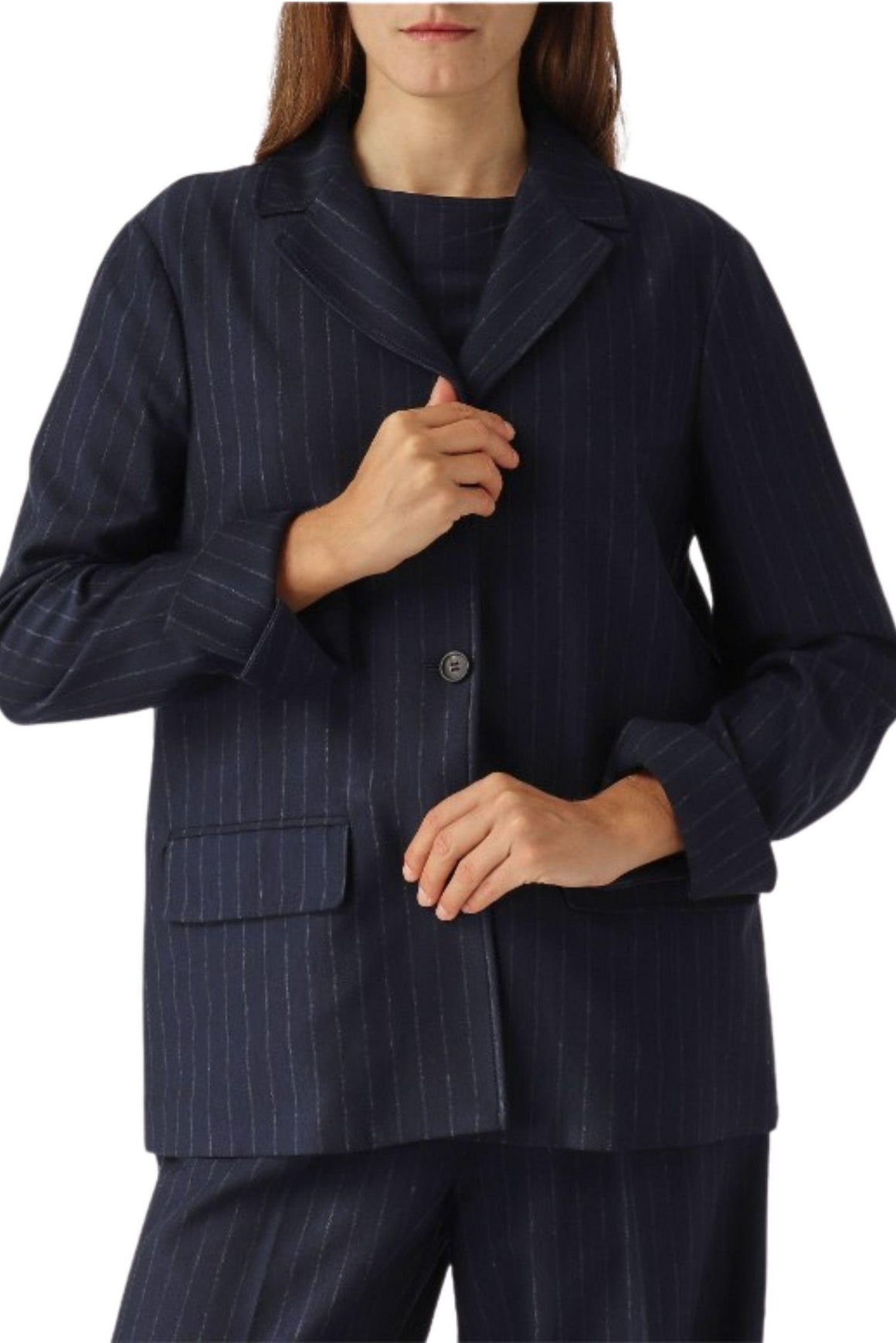  Max Mara Blazer Monopetto Todi Blu Navy<br/> Woman - 3