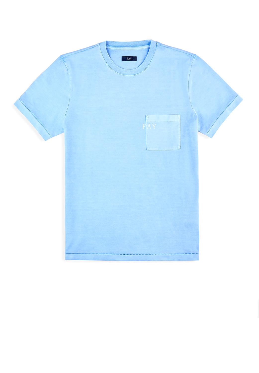 Fay T-shirt In Jersey Azzurro Uomo - 1