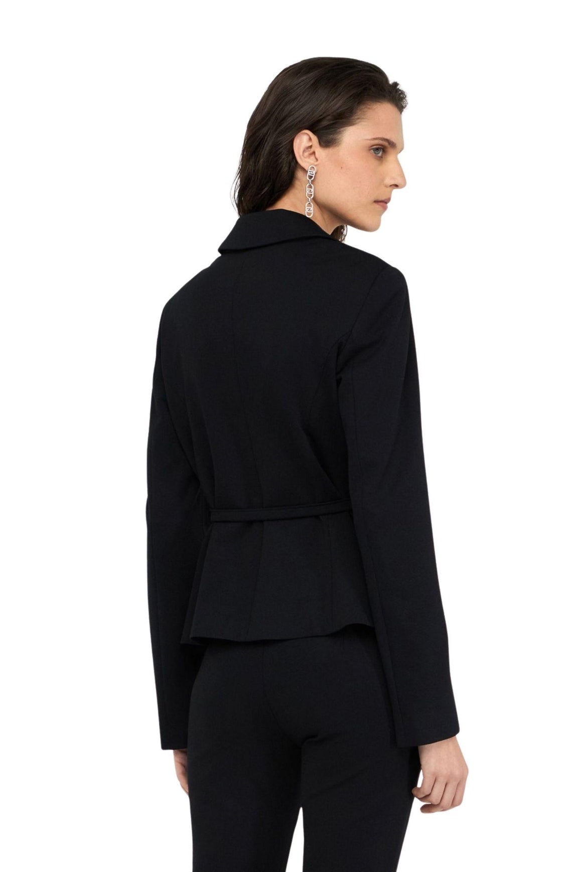  Liu Jo Jeans Giacca Con Cintura Logata Nera Nero Woman - 3