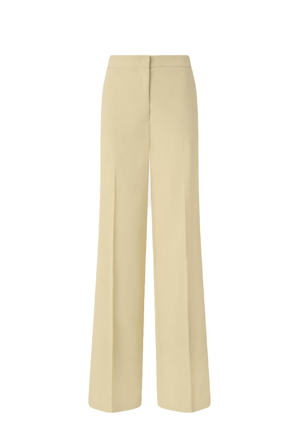  Pinko Pantaloni Lino Stretch Giallo Canna Woman - 1