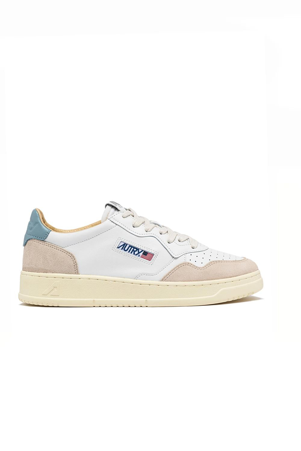  Autry Sneakers Medalist Low Suede Wht Slv Blue Uomo - 1