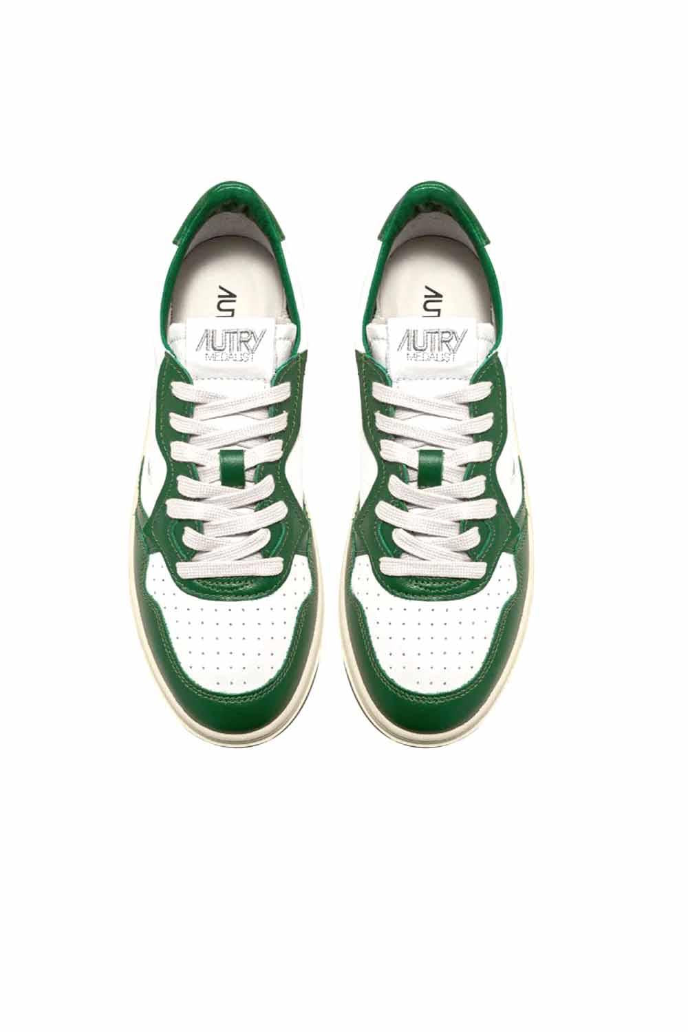  Autry Sneakers Medalist Low Wht-green Woman - 4