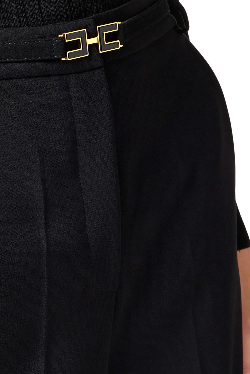 Elisabetta Franchi Pantaloni In Crêpe Nero Woman - 4