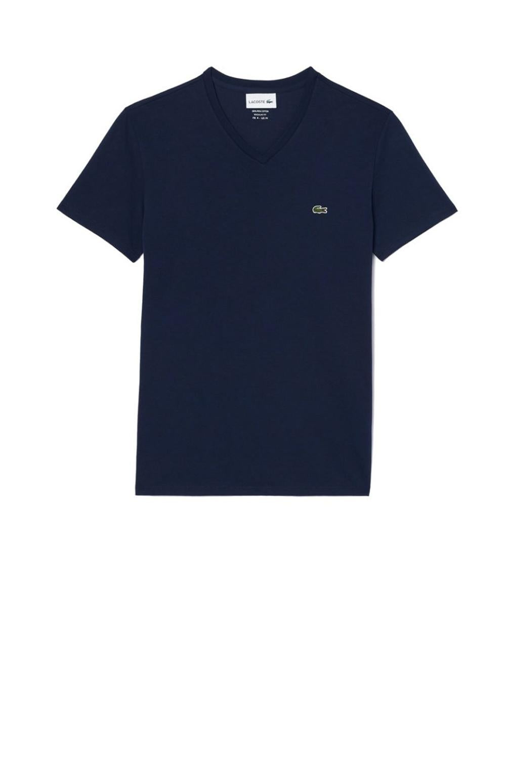  Lacoste T-shirt Cotone Pima Scollo V Uomo - 1