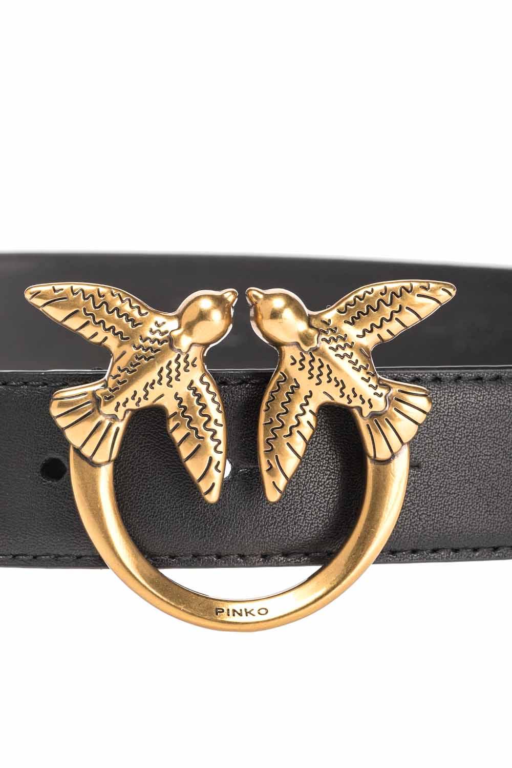  Pinko Cintura Love Birds Nero Oro Woman - 2