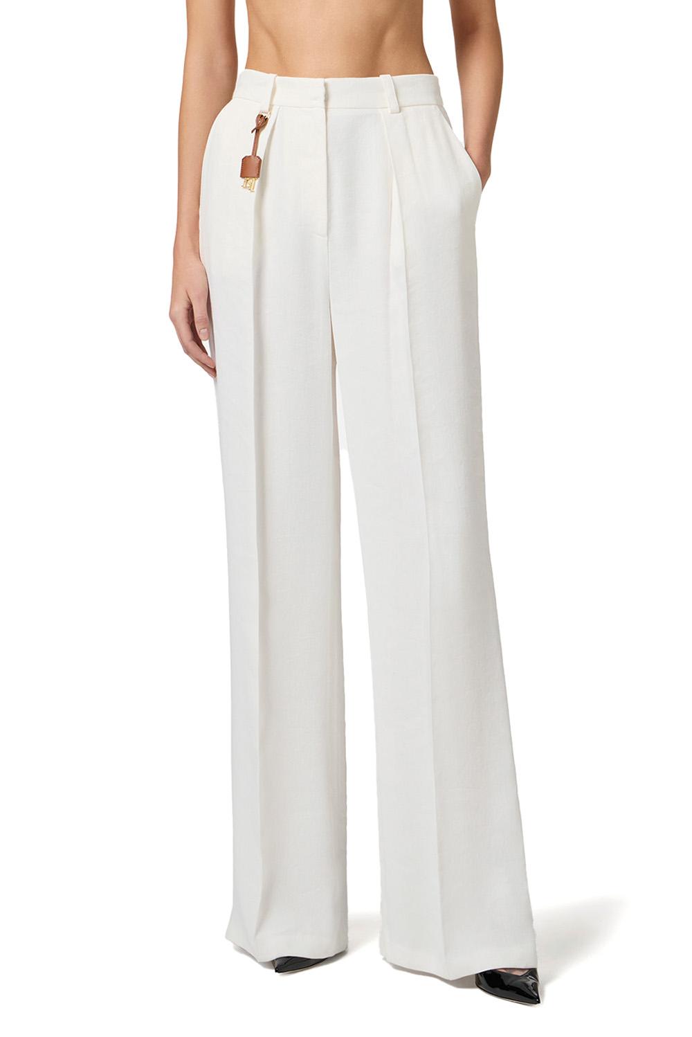  Elisabetta Franchi Pantaloni In Gabardina Avorio Woman - 2