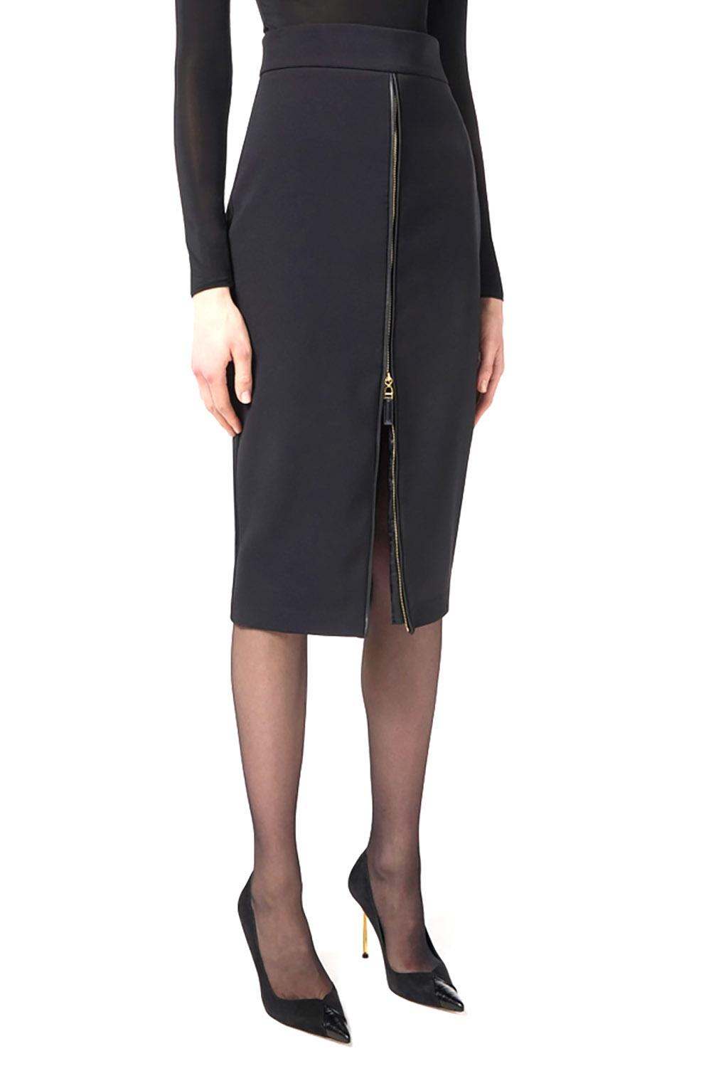  Elisabetta Franchi Gonna In Crêpe Nero Woman - 2