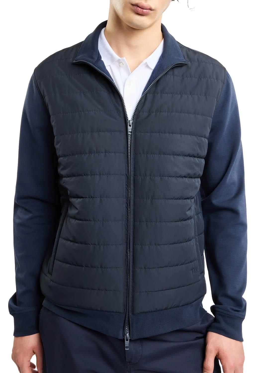  Fay Felpa Bimateriale Navy Uomo - 5