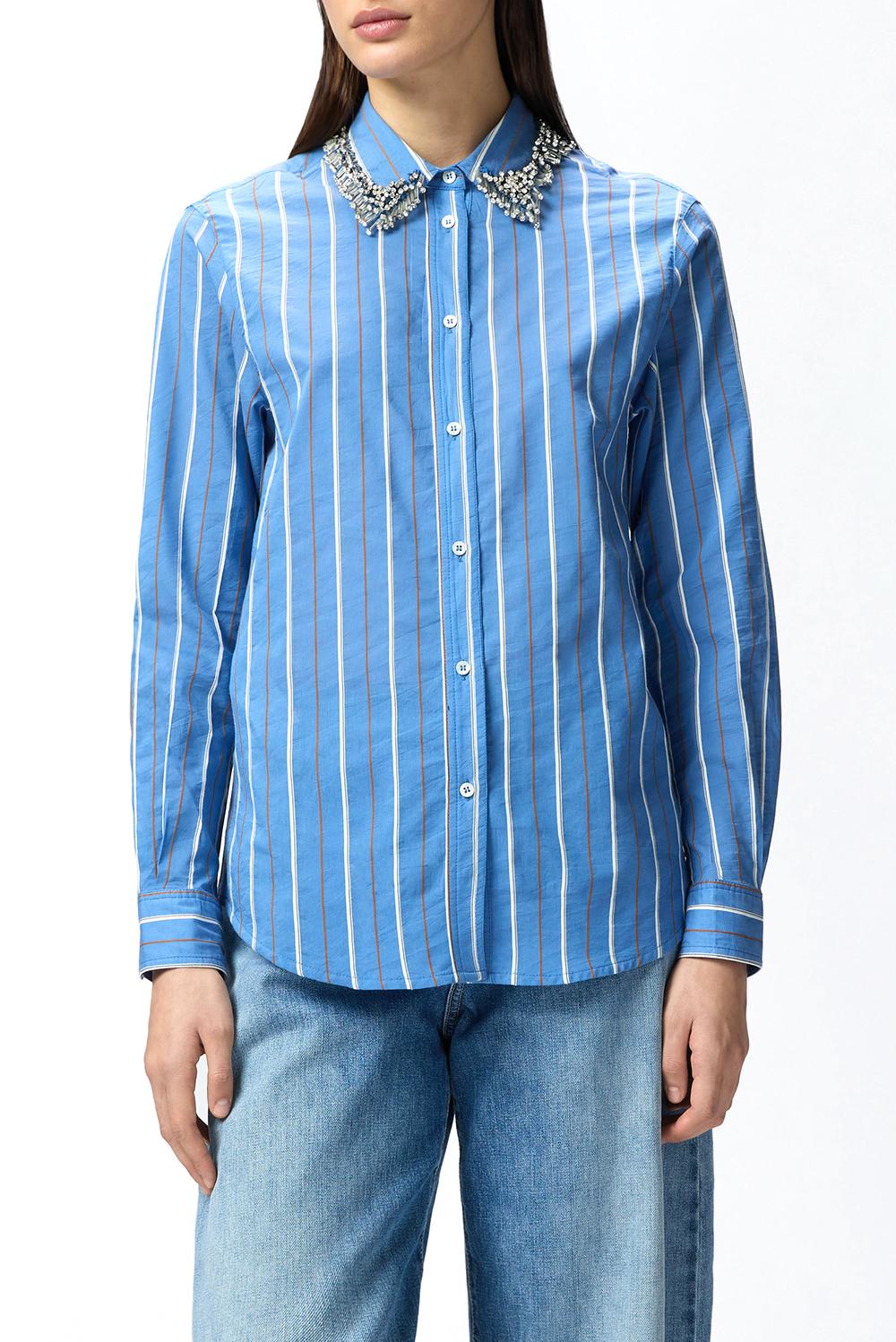  Pinko Camicia A Righe Continua Bluette Bianco Woman - 2