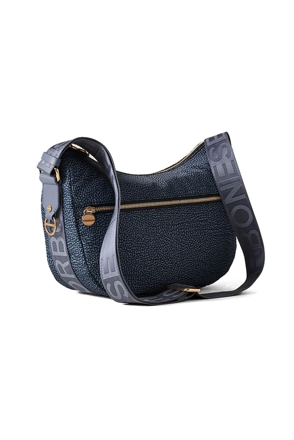  Borbonese Luna Bag Middle Denim Woman - 2