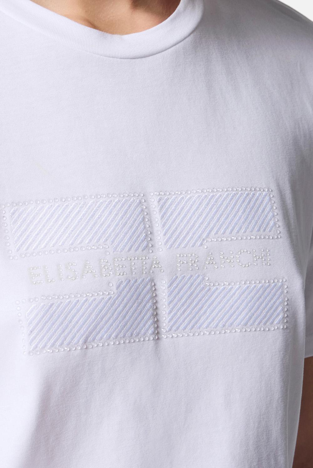  Elisabetta Franchi T-shirt In Jersey Gesso Woman - 4