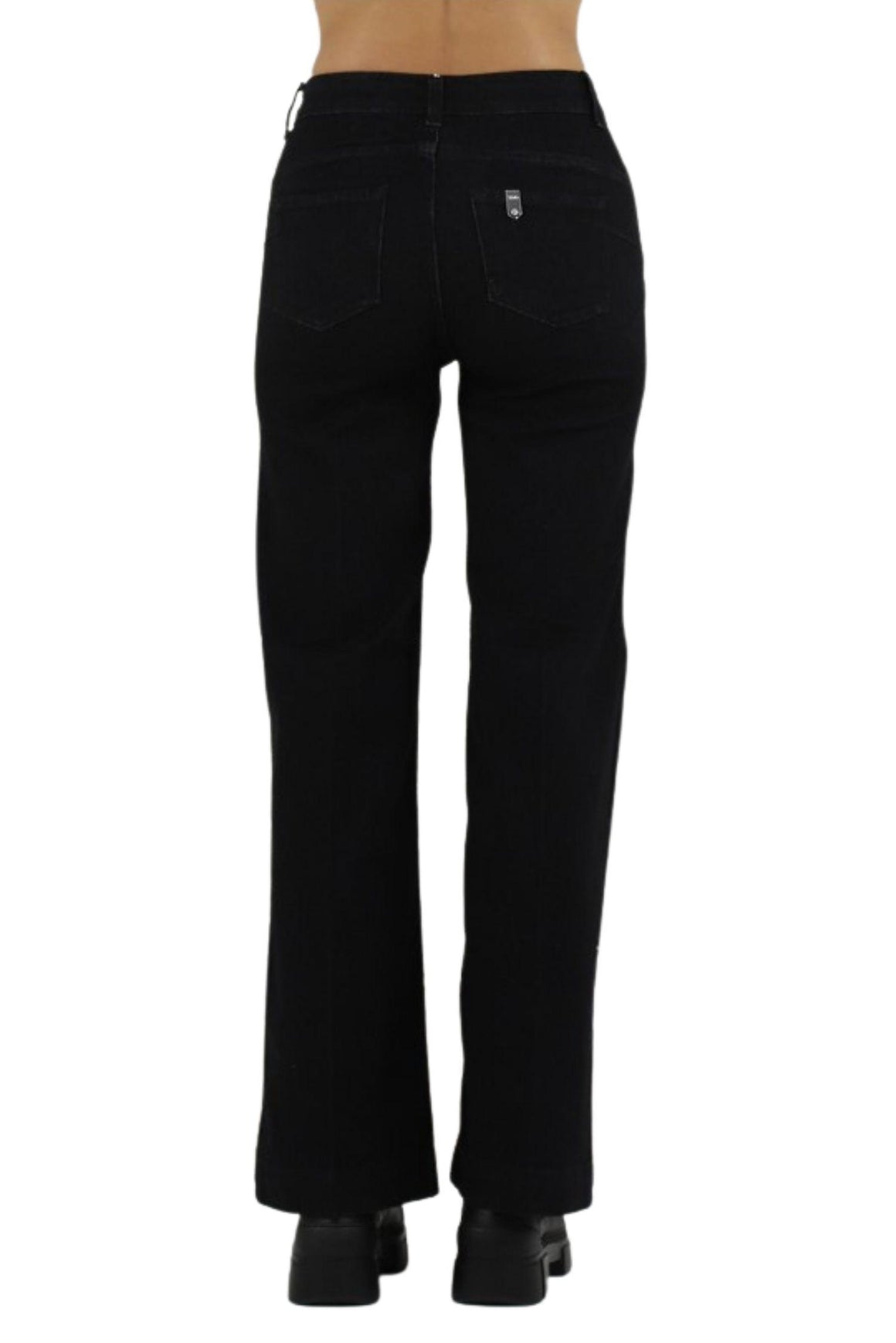  Liu Jo Jeans Modello Flare Denim Nero Black Woman - 4
