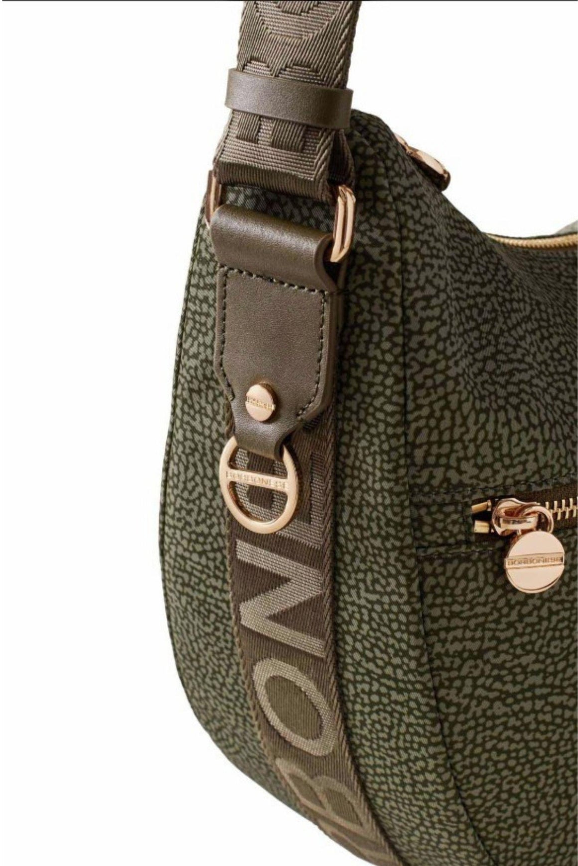  Borbonese Eco Line Luna Bag Middle Olive Woman - 2