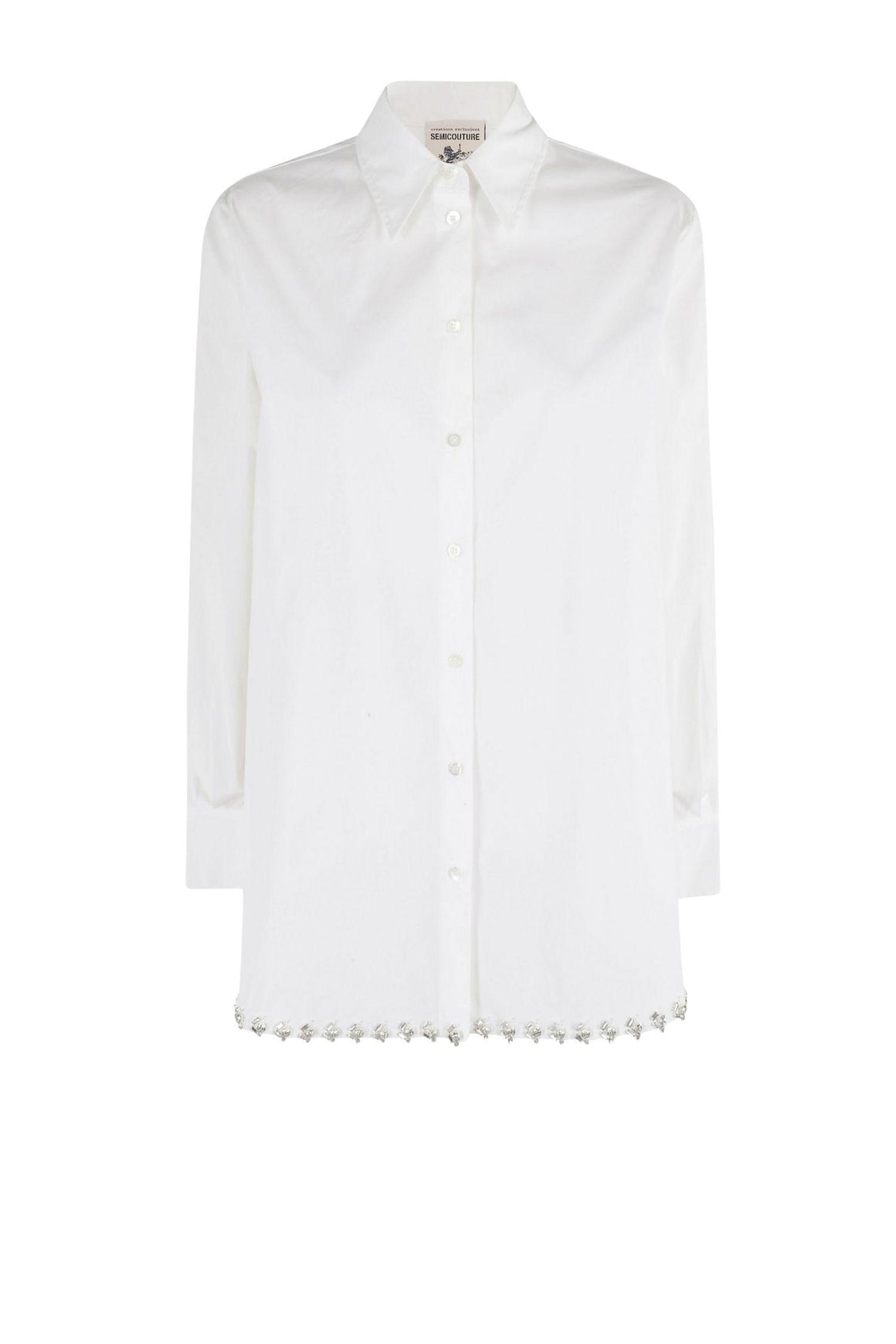  Semicouture Camicia In Cotone Con Applicazioni Bianco Woman - 1