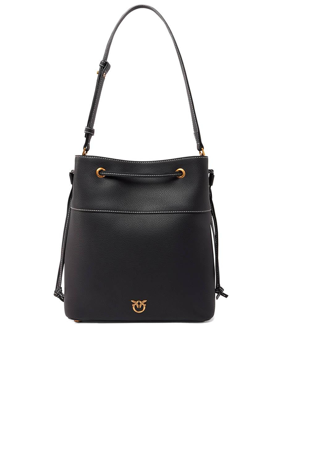  Pinko Borsa Secchiello Medium Nero Oro Woman - 1